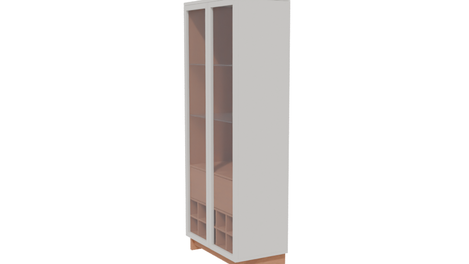 Minimalist Glass Display Cabinet 3D - Professional 3D Model Render 13