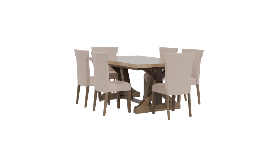 Elegant Dining Table Set 3D - Professional 3D Model Render 4