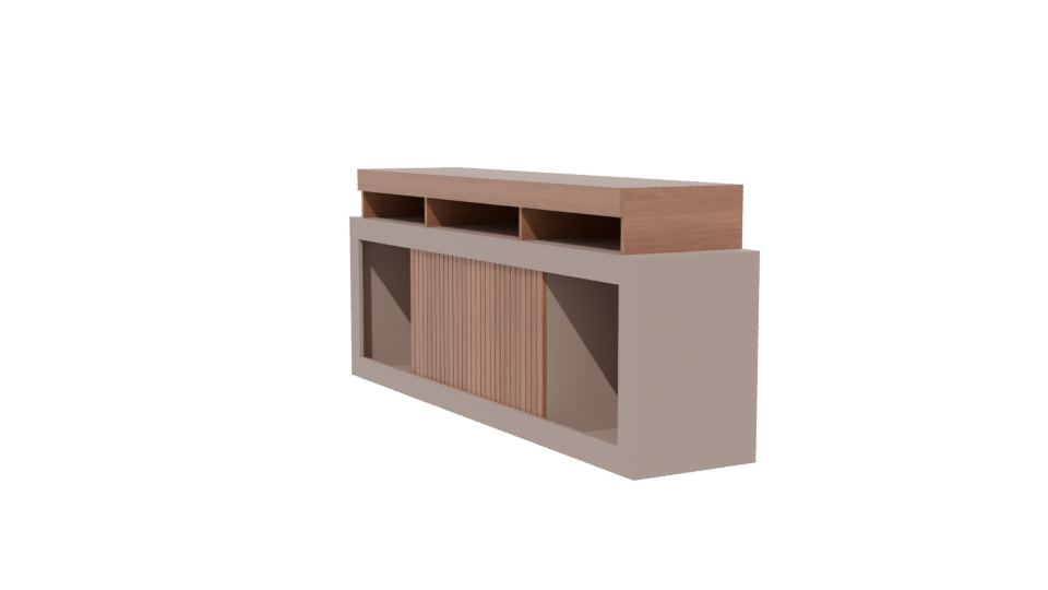 Stylish Wooden Media Console 3D - Professional 3D Model Render 13
