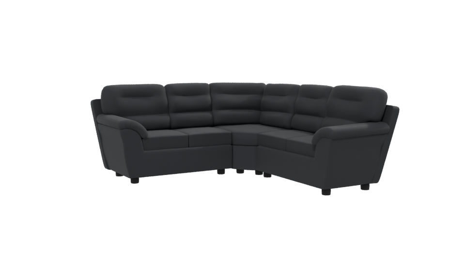 Stylish Black Sectional Sofa 3D - Professional 3D Model Render 13