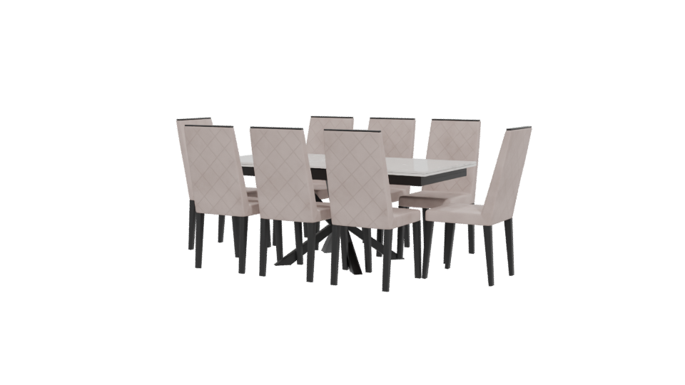 Elegant Dining Table Set 3D - Professional 3D Model Render 12