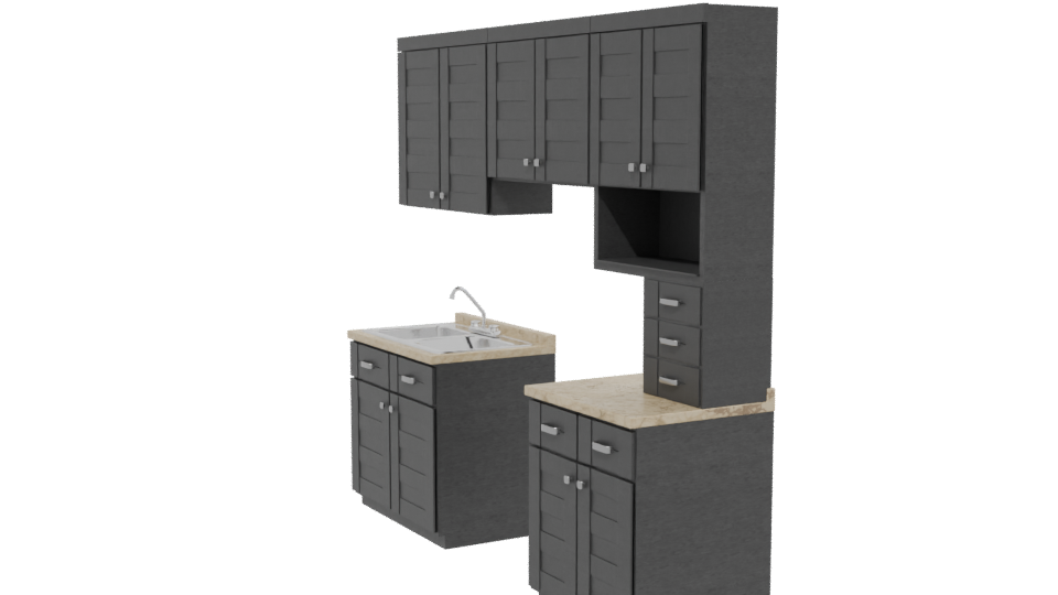 Stylish Kitchen Cabinet Set 3D - Professional 3D Model Render 13