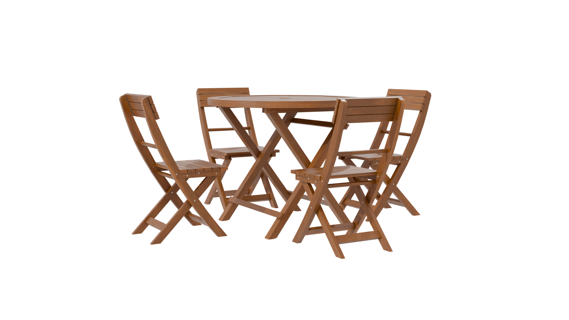Stylish Wooden Dining Set 3D - Professional 3D Model Render 7