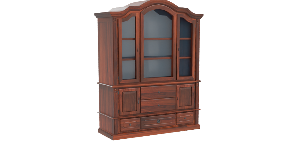 Vintage Display Cabinet 3D Model - Professional 3D Model Render 10