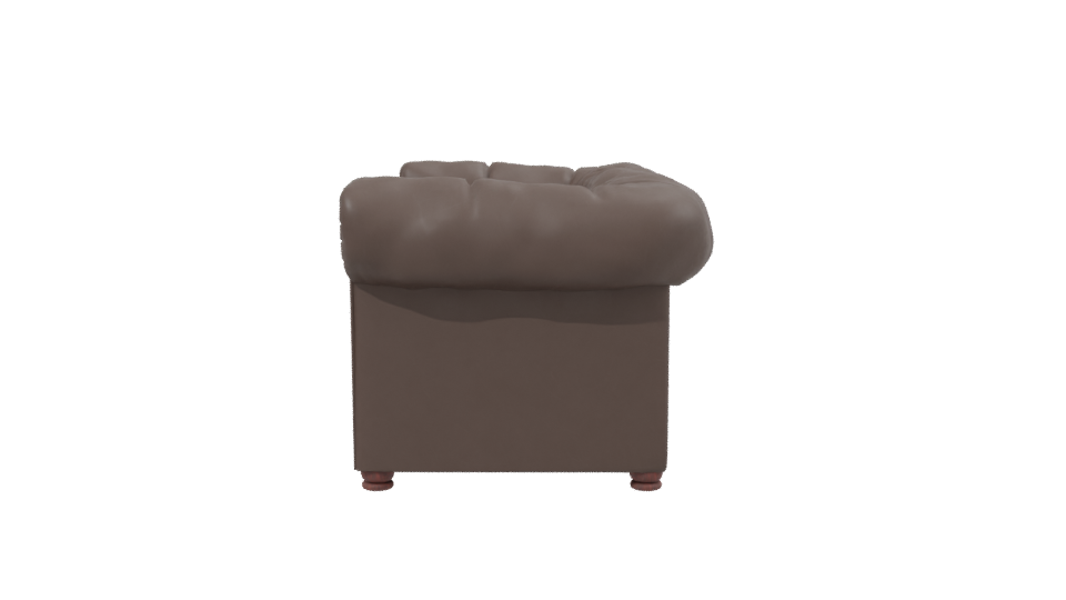Elegant Vintage Leather Chesterfield Sofa 3D Model - Professional 3D Model Render 2