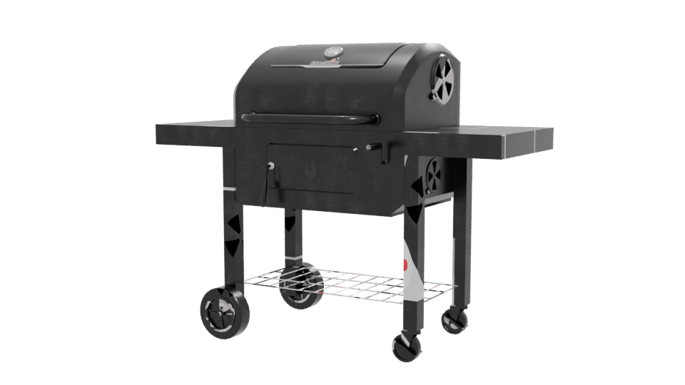 Stylish Black Outdoor Grill 3D - Professional 3D Model Render 12