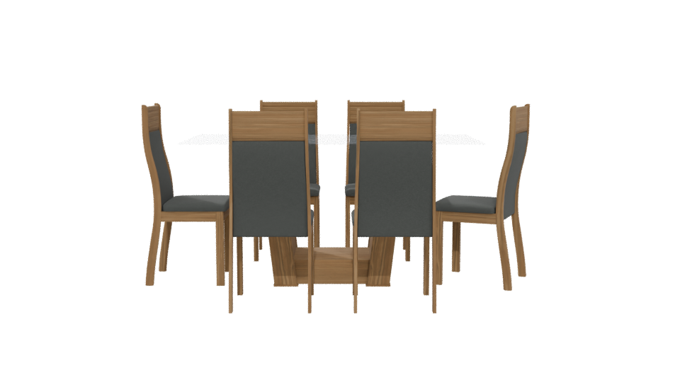 Elegant Modern Dining Table with Chairs 3D Model - Professional 3D Model Render 5