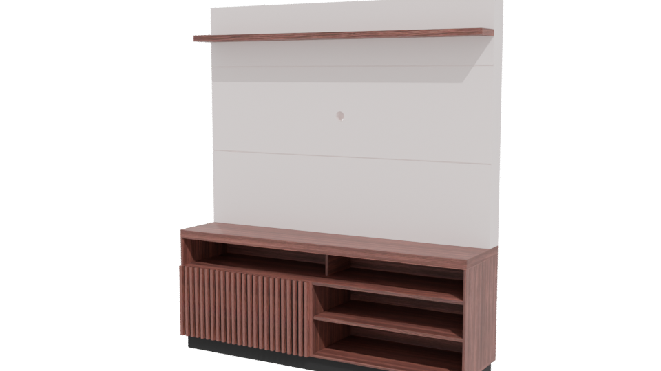Modern Wooden TV Stand 3D Model - Professional 3D Model Render 12