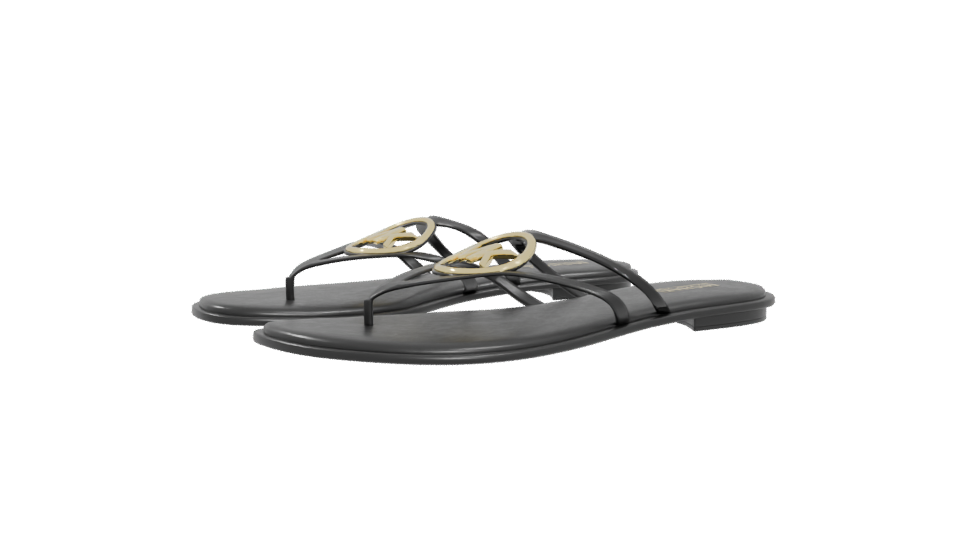 Michael Kors Black Flat Sandals 3D - Professional 3D Model Render 4