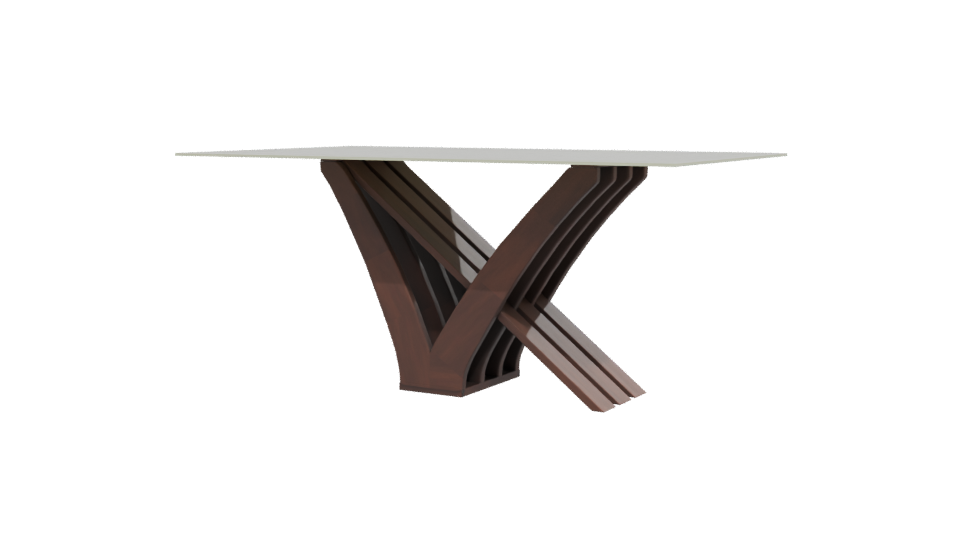 Stylish Glass-Top Dining Table 3D - Professional 3D Model Render 12