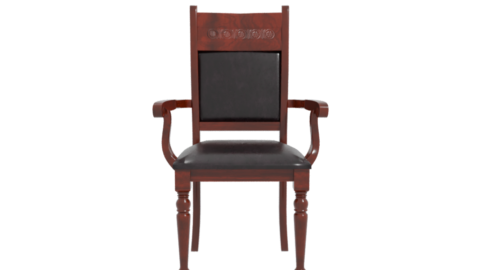 Elegant Vintage Wooden Armchair 3D - Professional 3D Model Render 11