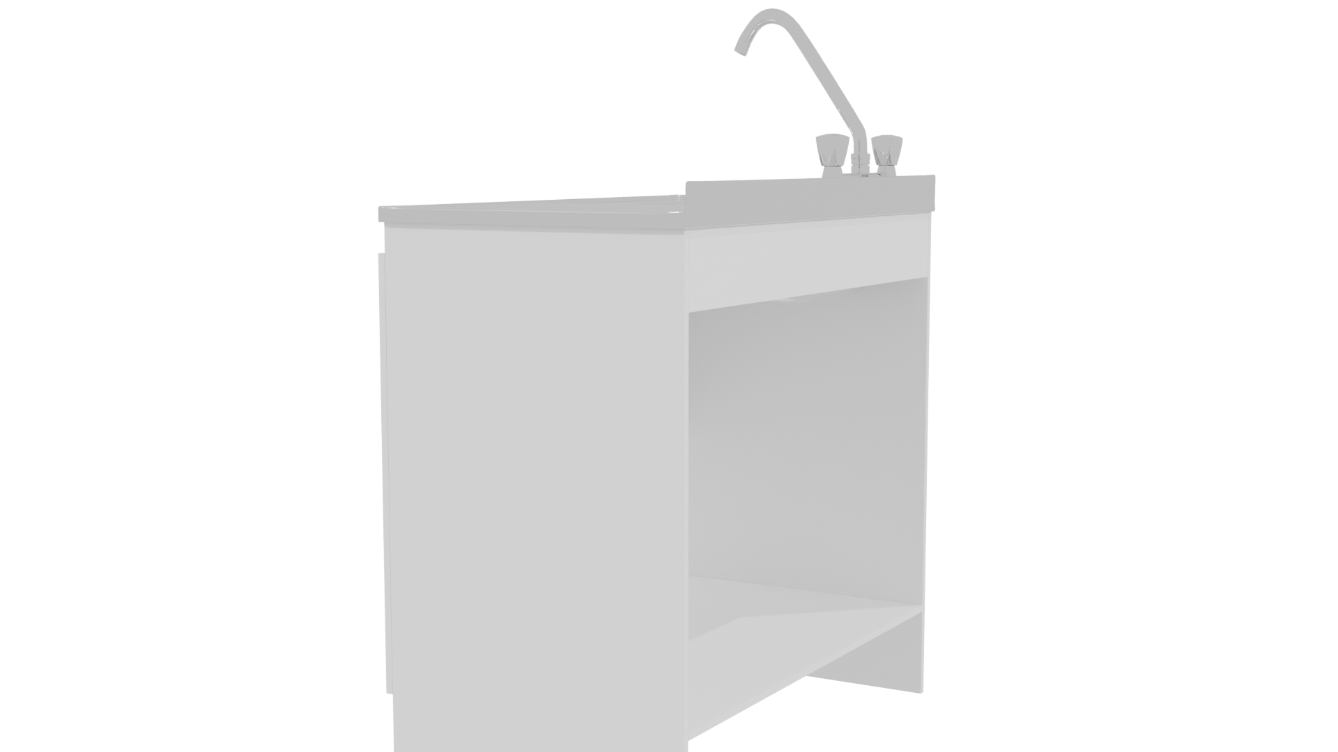 Sleek Kitchen Sink Cabinet Model - Professional 3D Model Render 3