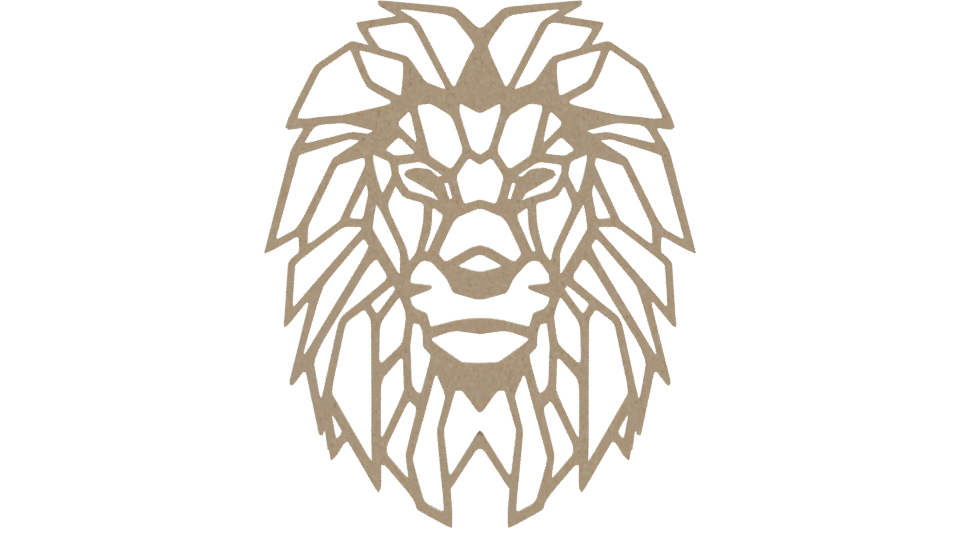 Stylized Lion Head Emblem 3D - Professional 3D Model Render 11
