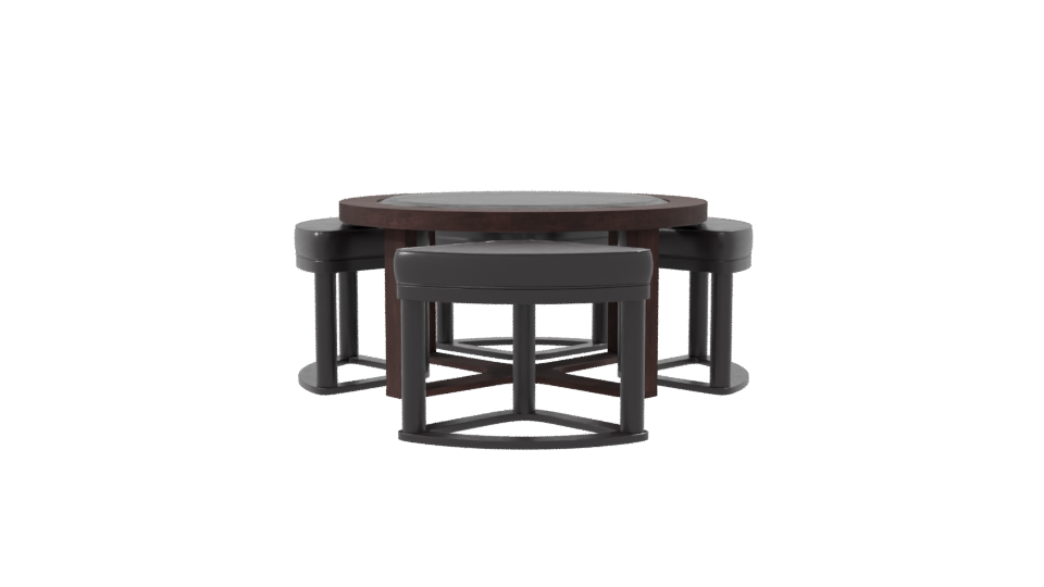 Elegant Round Dining Table Set - Professional 3D Model Render 8