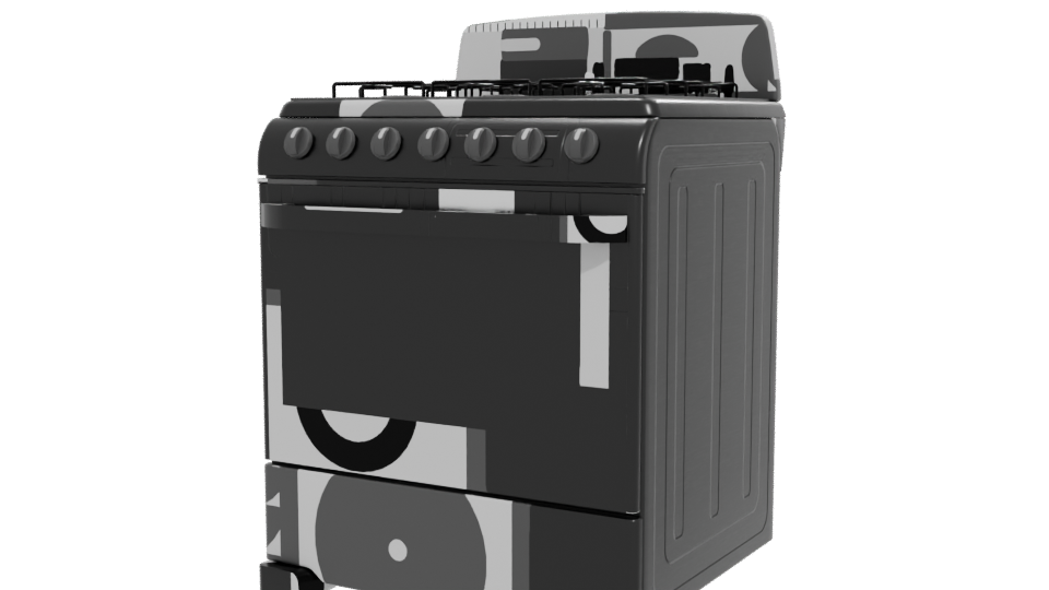 Stylish Gas Range Oven Model - Professional 3D Model Render 12