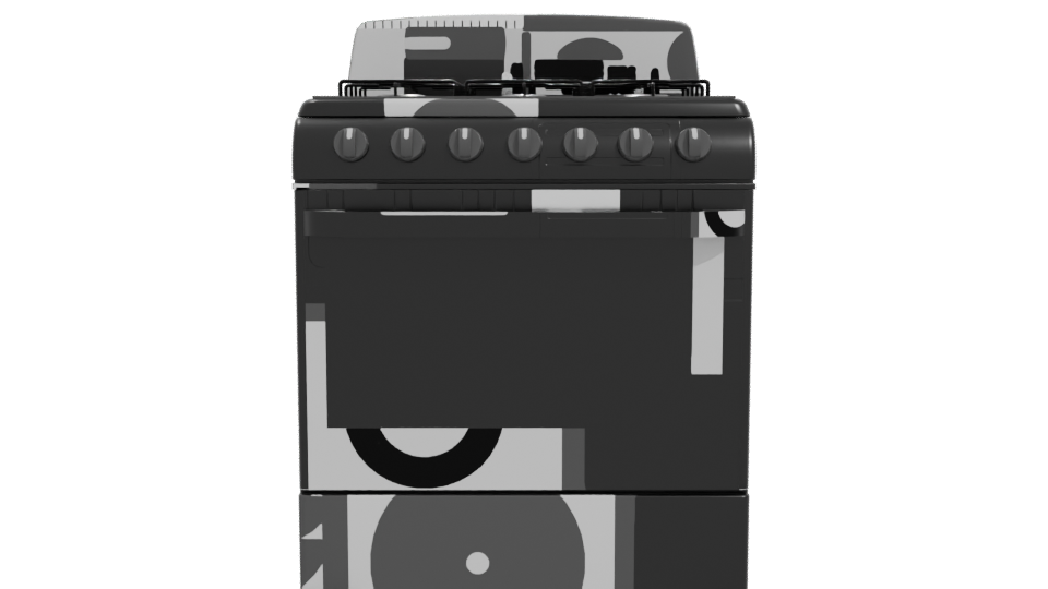 Stylish Gas Range Oven Model - Professional 3D Model Render 11