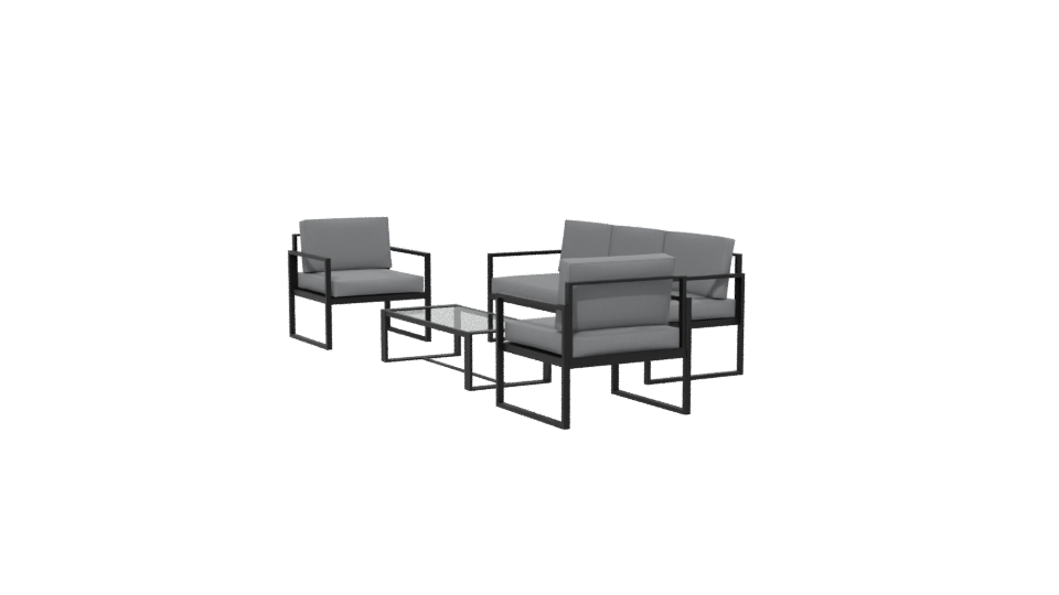 Contemporary Outdoor Furniture Set - Professional 3D Model Render 13