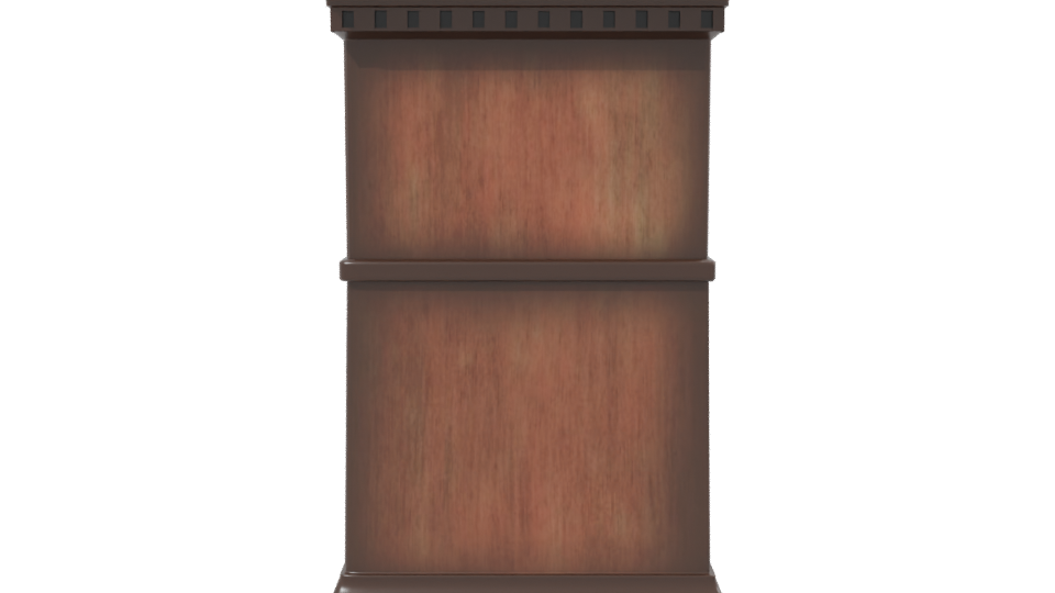 Vintage Wooden Nightstand Model - Professional 3D Model Render 2