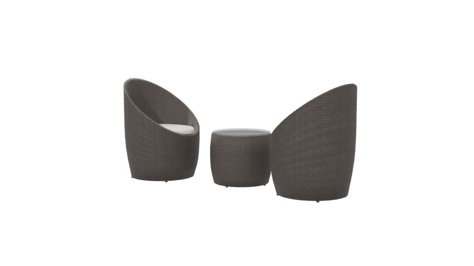 Contemporary Outdoor Seating Set 3D Model - Professional 3D Model Render 6