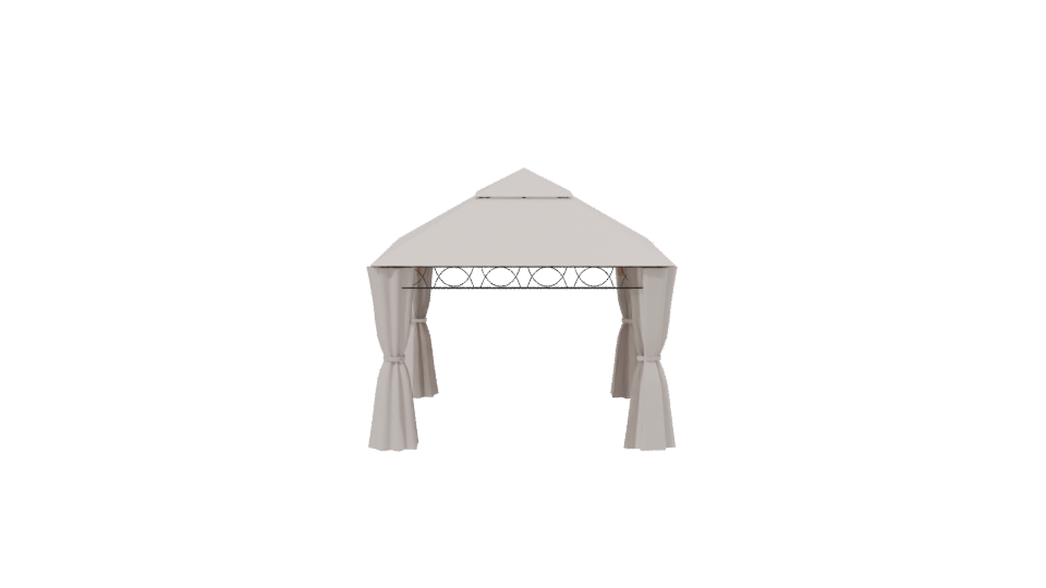 Elegant Outdoor Canopy Gazebo 3D Model - Professional 3D Model Render 2