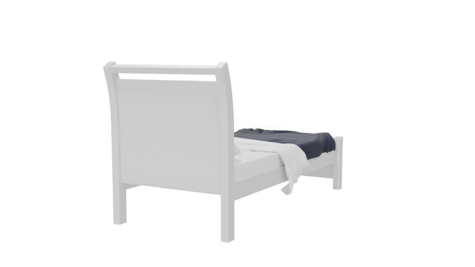 Elegant Minimalist Twin Bed 3D Model - Professional 3D Model Render 6