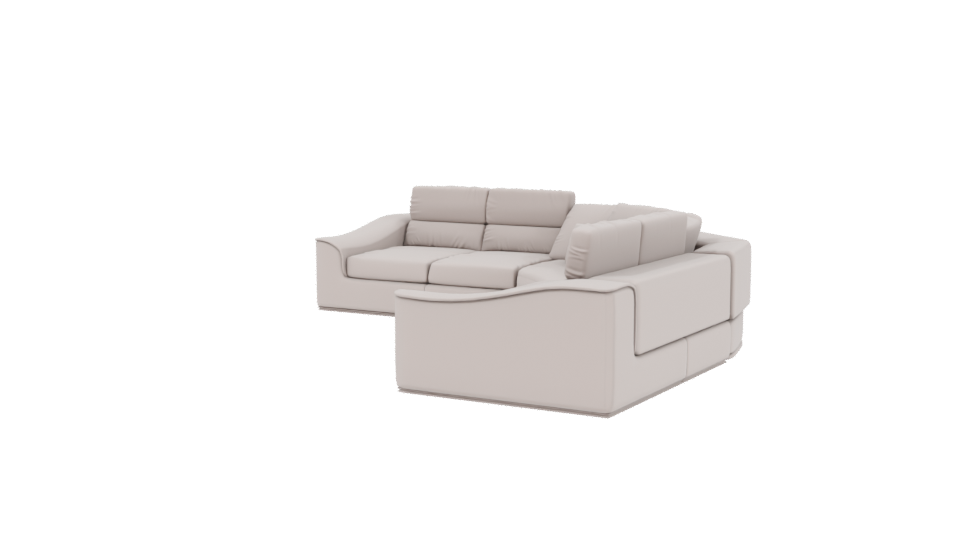 Stylish Curved Sofa 3D Model - Professional 3D Model Render 3