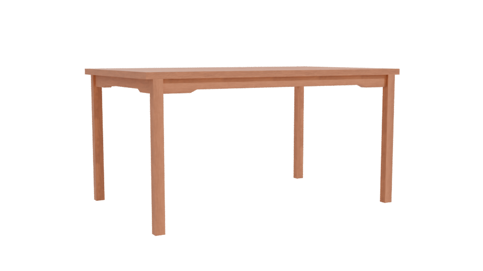 Elegant Wooden Dining Table 3D - Professional 3D Model Render 10