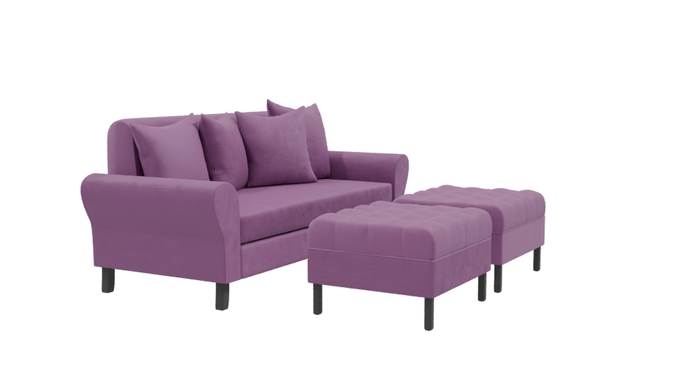 Stylish Purple Sofa 3D Model - Professional 3D Model Render 9