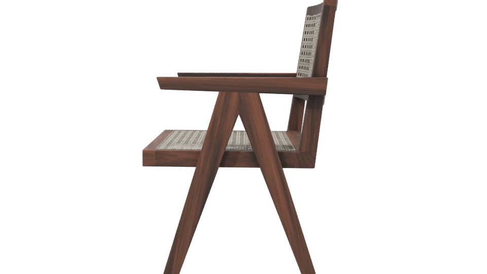 Stylish Wooden Armchair 3D Model - Professional 3D Model Render 2