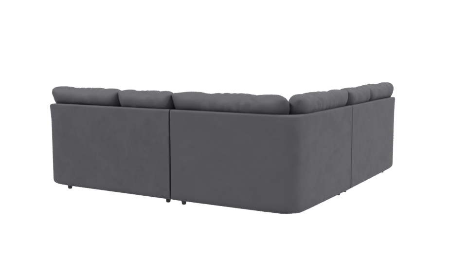 Contemporary L-Shaped Fabric Sofa 3D Model - Professional 3D Model Render 3