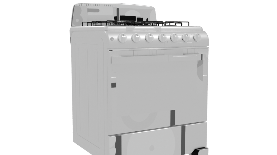 Stylish Gas Range 3D Model - Professional 3D Model Render 10