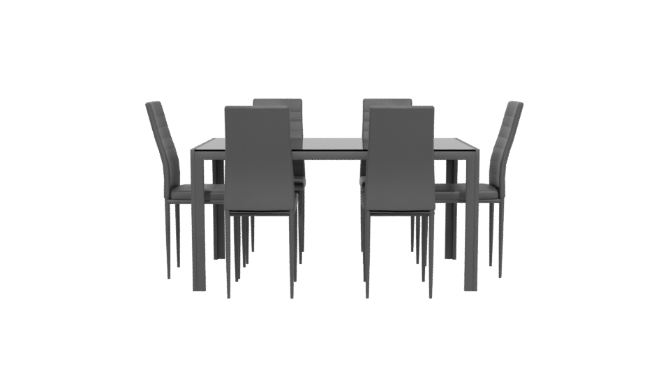 Stylish Modern Dining Table Set 3D Model - Professional 3D Model Render 5