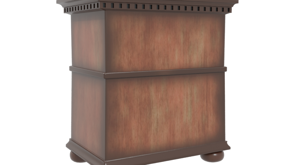 Vintage Wooden Nightstand Model - Professional 3D Model Render 4
