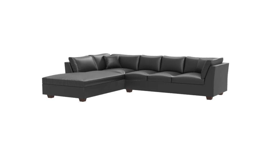 Contemporary Black Leather Sofa 3D - Professional 3D Model Render 12