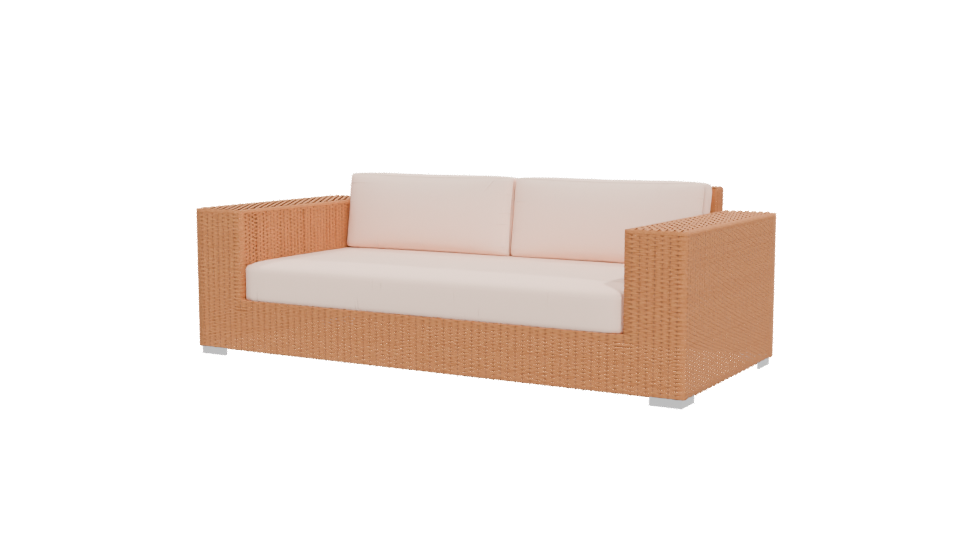 Stylish Outdoor Rattan Sofa 3D Model - Professional 3D Model Render 12