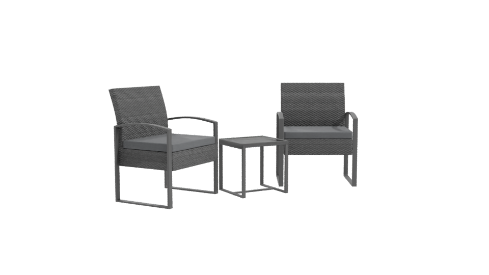Stylish Outdoor Seating Set 3D - Professional 3D Model Render 10