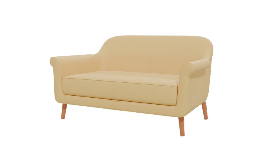 Stylish Minimalist Two-Seat Sofa 3D Model - Professional 3D Model Render 12