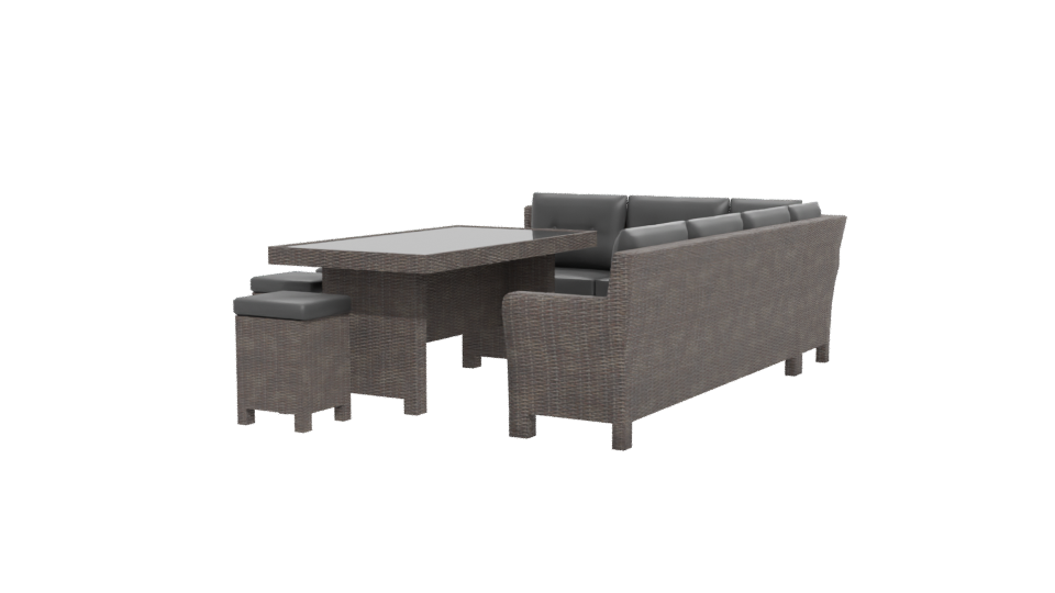 Stylish Outdoor Lounge Set 3D Model - Professional 3D Model Render 12