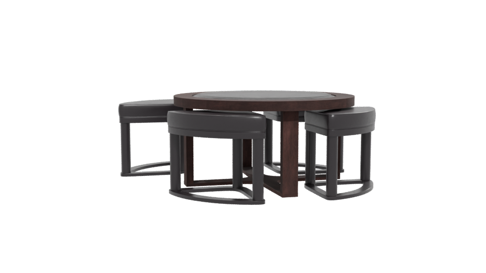 Elegant Round Dining Table Set - Professional 3D Model Render 12