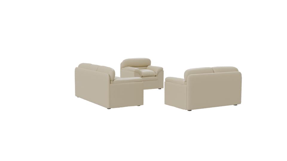 Stylish Leather Sofa Set 3D - Professional 3D Model Render 7