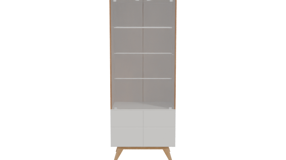 Contemporary Glass Display Cabinet - Professional 3D Model Render 11