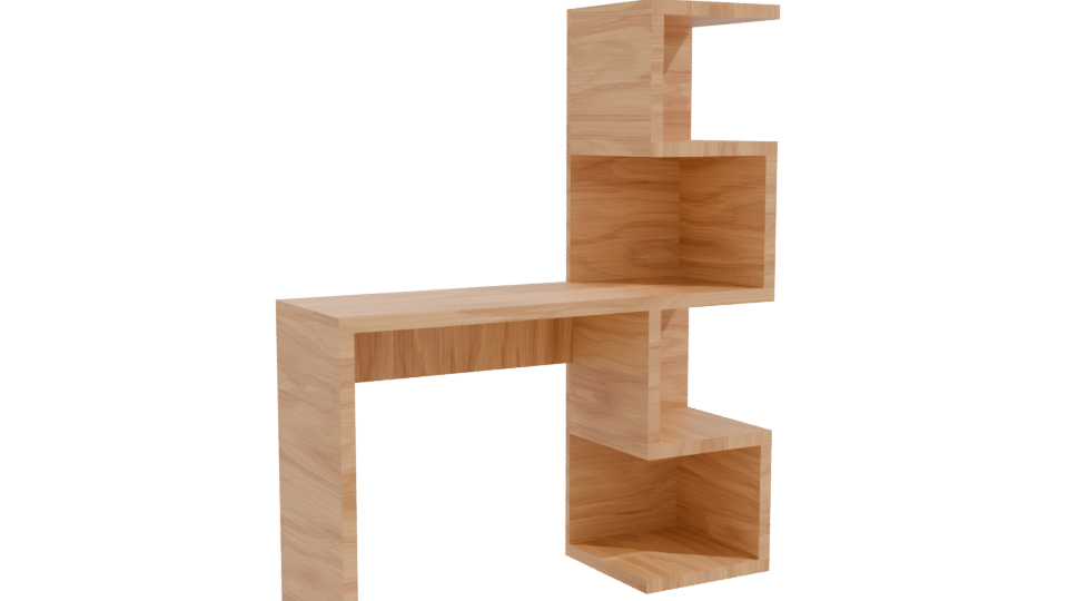 Modern Wooden Desk Model 3D - Professional 3D Model Render 10