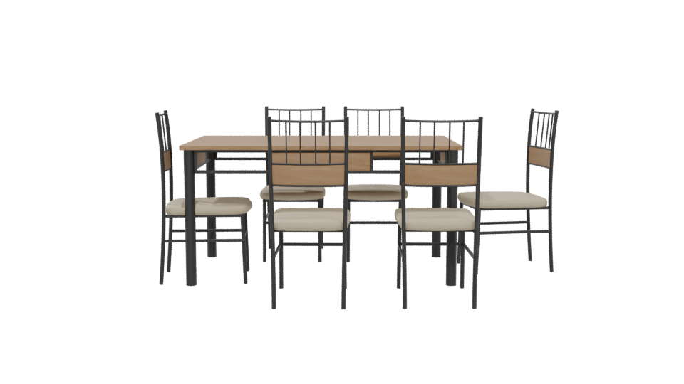 Stylish Modern Dining Table Set 3D Model - Professional 3D Model Render 5