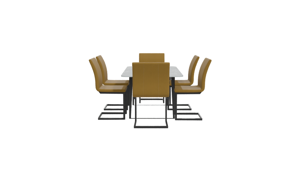 Modern Dining Table Set 3D - Professional 3D Model Render 11