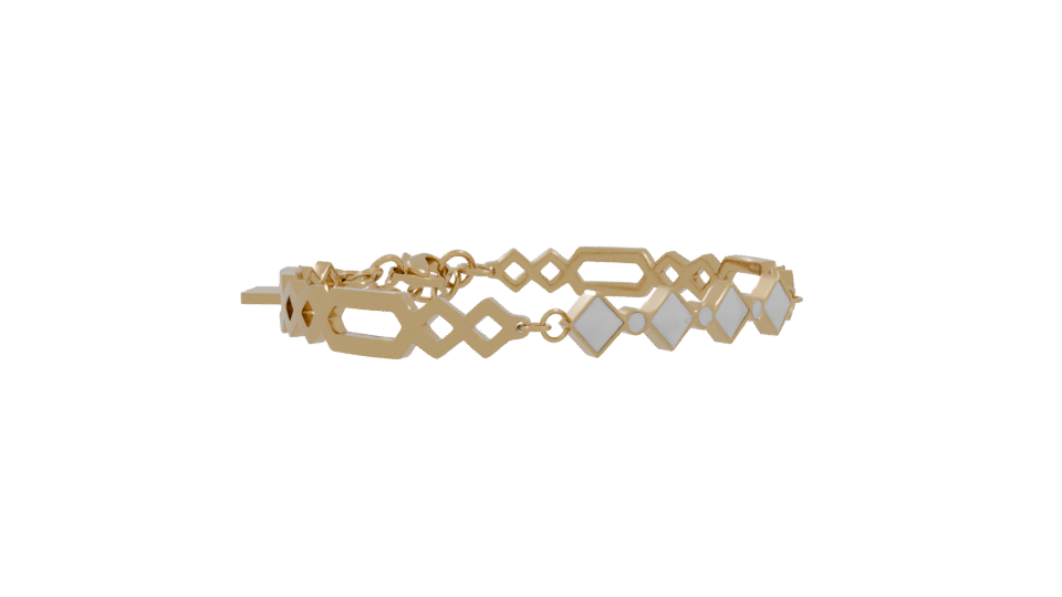 Elegant Gold Bracelet with Crystal Accents 3D Model - Professional 3D Model Render 10