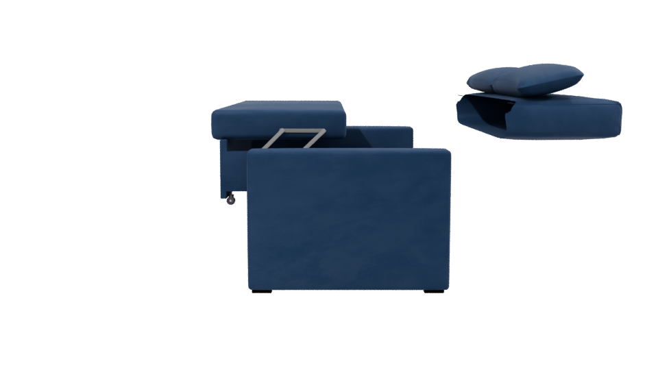 Sofá Cama Málaga Blue 3D Model - Professional 3D Model Render 2