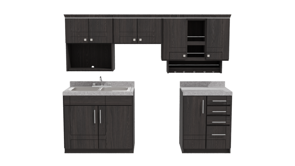 Cocina Integral Asturias Chocolate 3D - Professional 3D Model Render 11