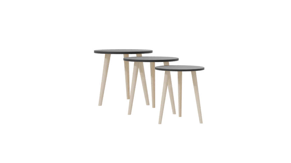 Stylish Minimalist Side Tables Set - Professional 3D Model Render 7