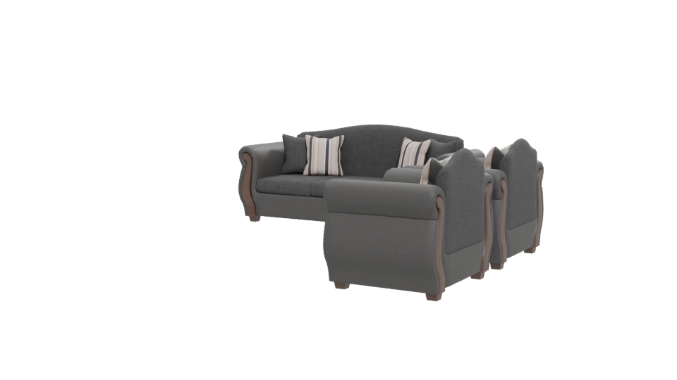 Elegant Upholstered Sofa Set 3D - Professional 3D Model Render 12