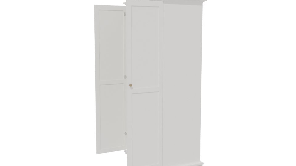 Minimalist White Wardrobe Model - Professional 3D Model Render 13